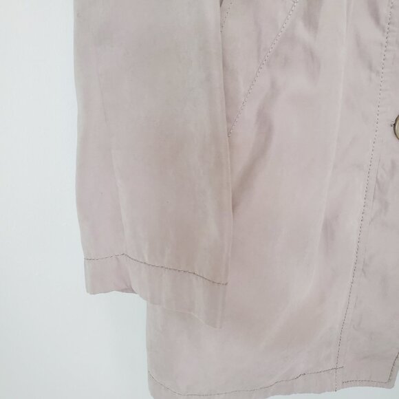 VILA CLOTHING Quality Women's Hooded Trench Coat Jacket Babydoll Loose Fit MED - Picture 4 of 12